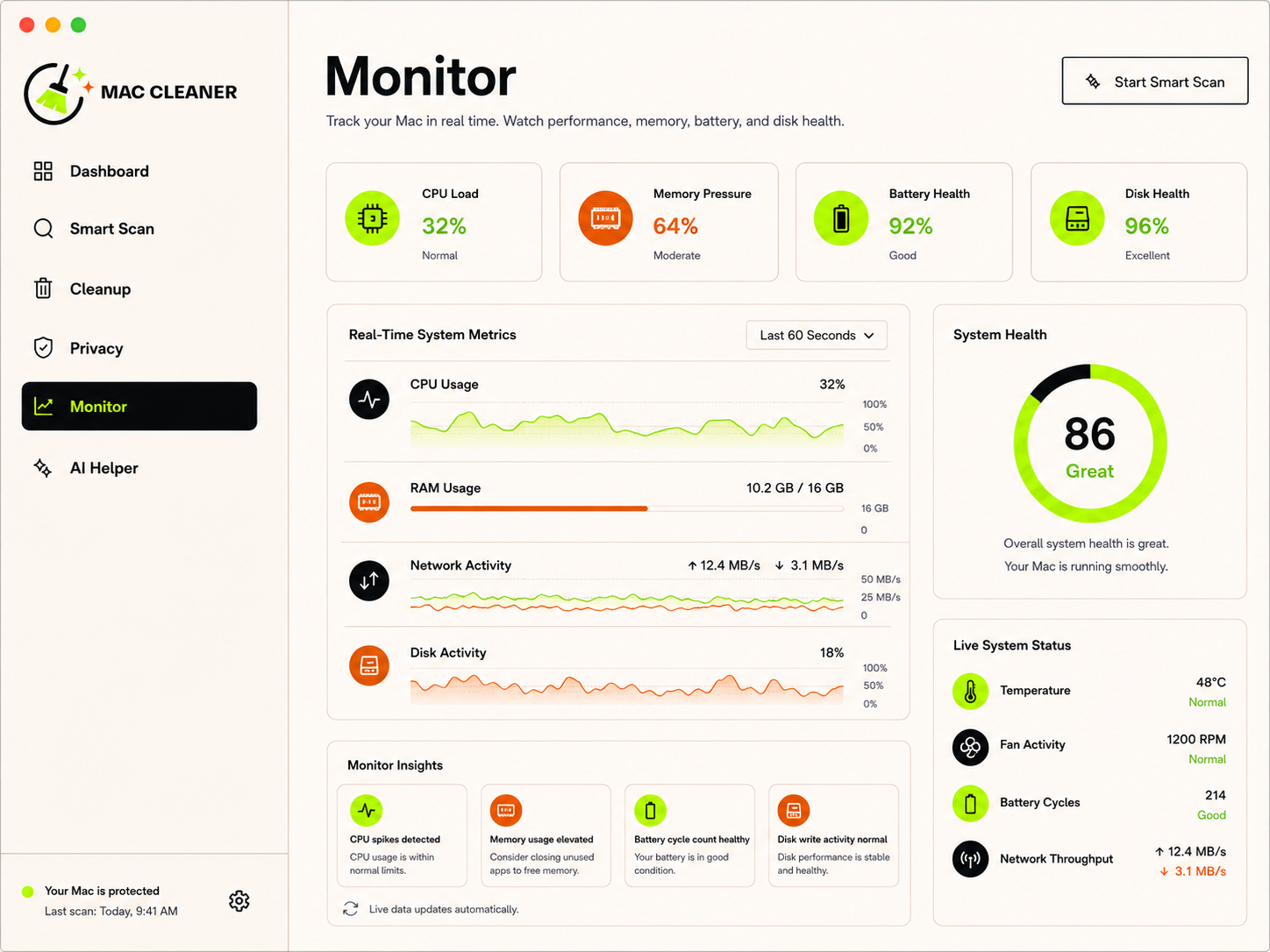 Mac Cleaner — AI Helper recommendations